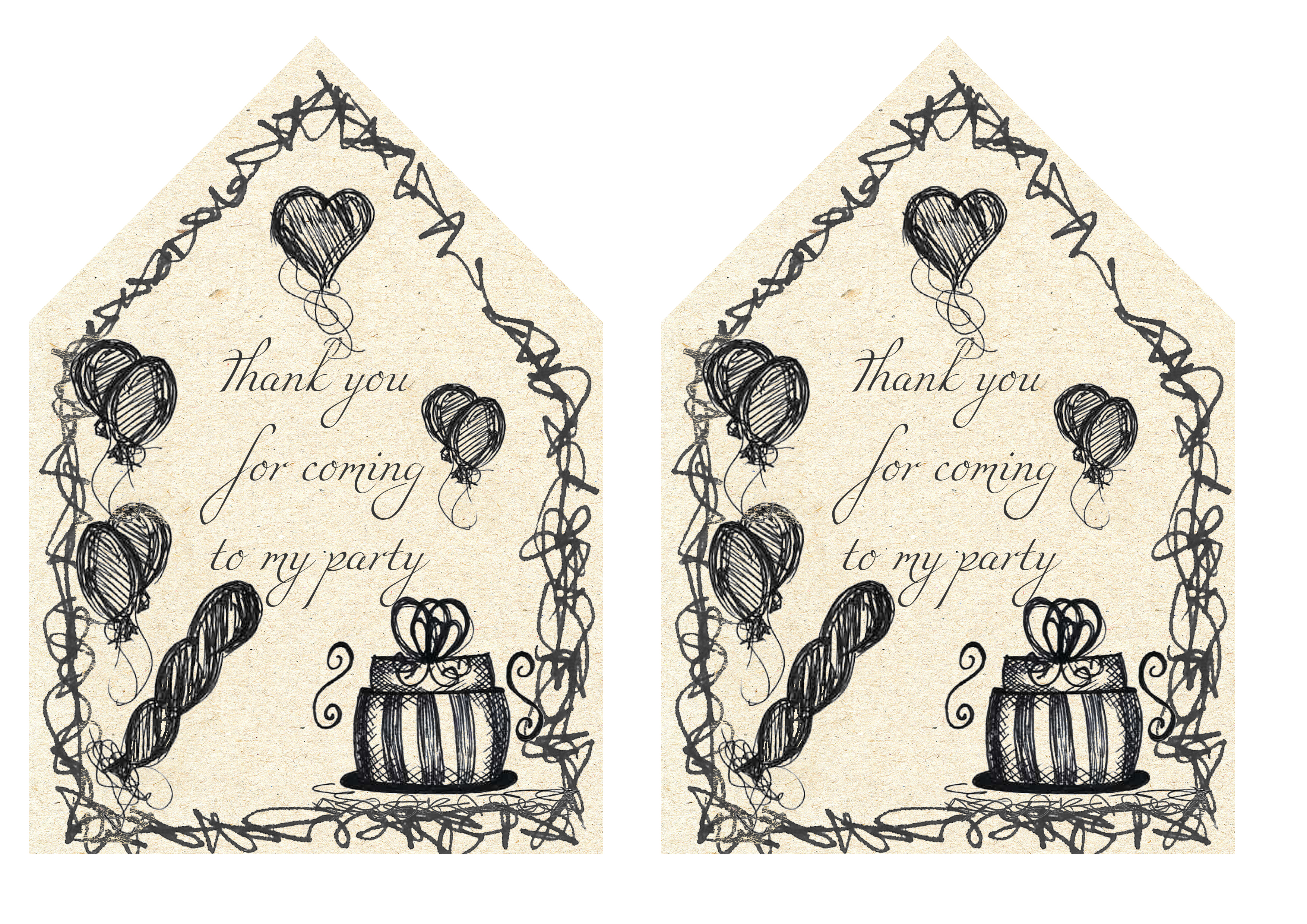 Fairy party bag labels — thank you for coming